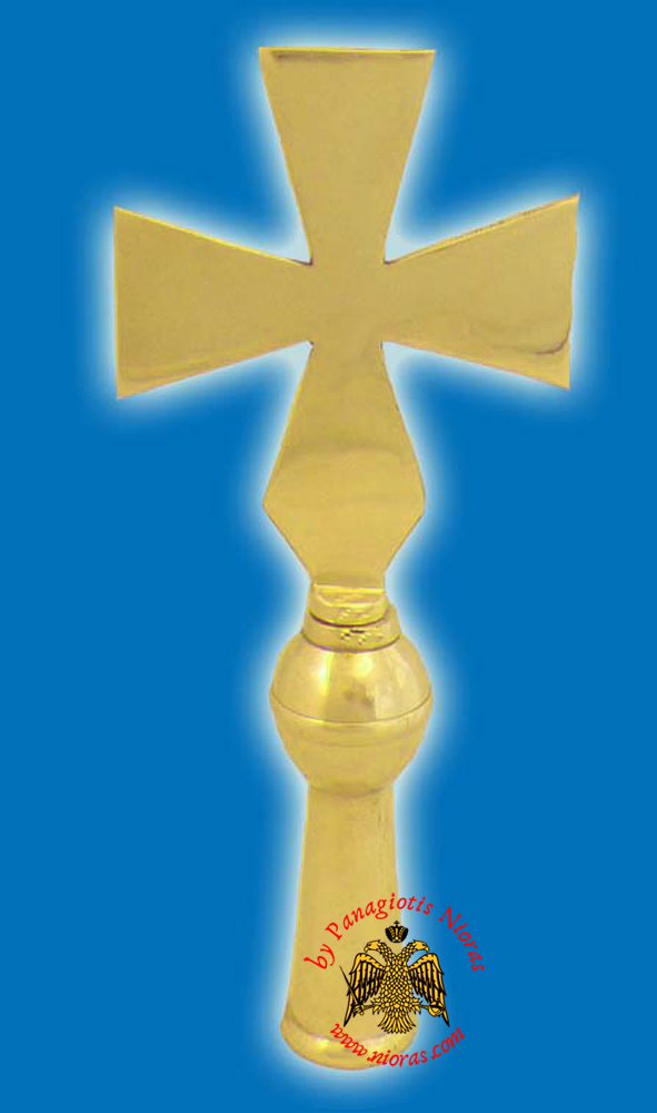 Flag Pole Orthodox Cross for Church - Gold Plated